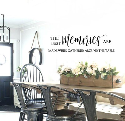 Family Wall Quotes Decal -The Best Memories are Made When Gathered Around the table - Wall Decal 6214 - image1